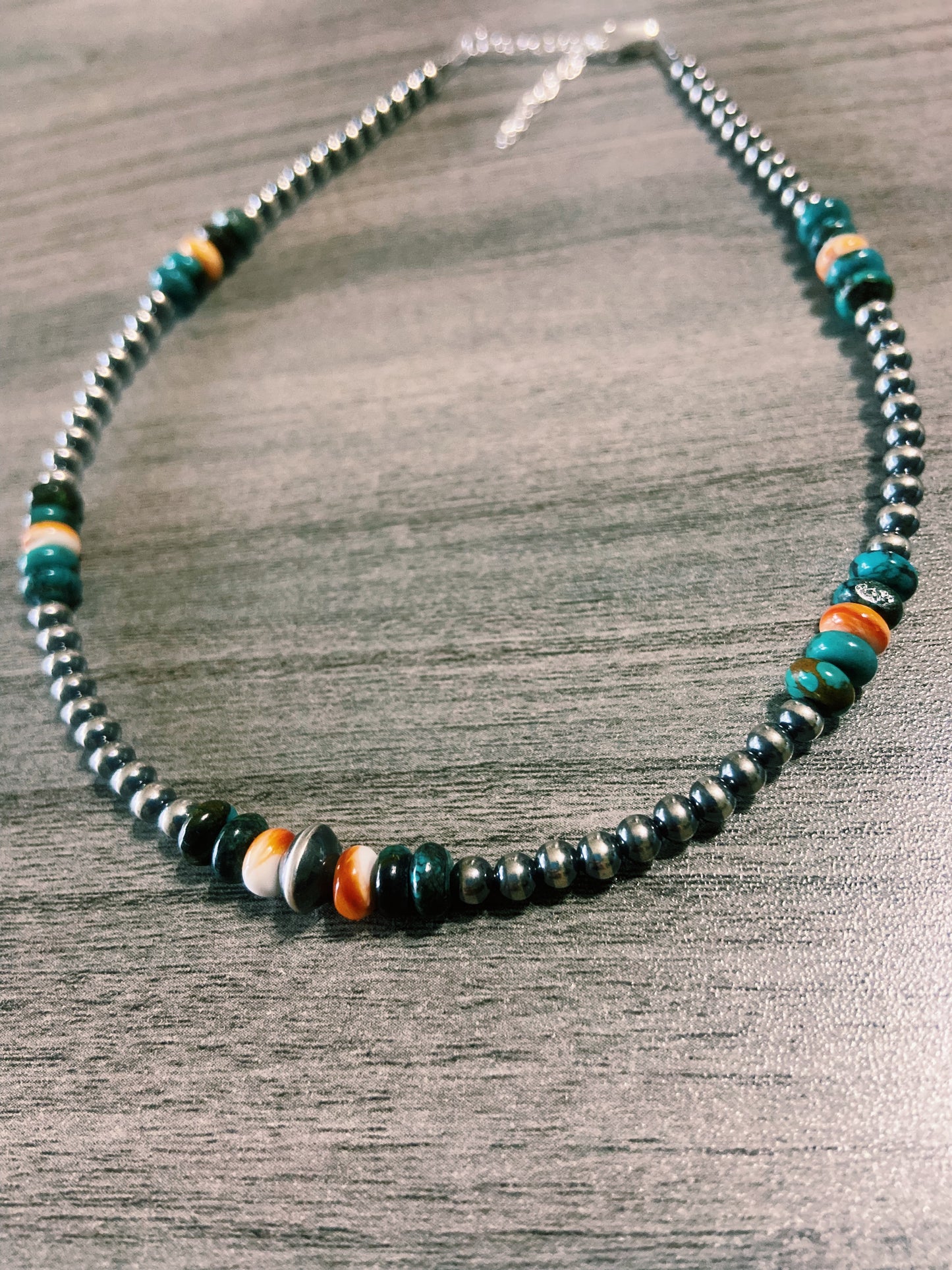 Turquoise, Spiny Oyster, & Navajo Pearl Choker