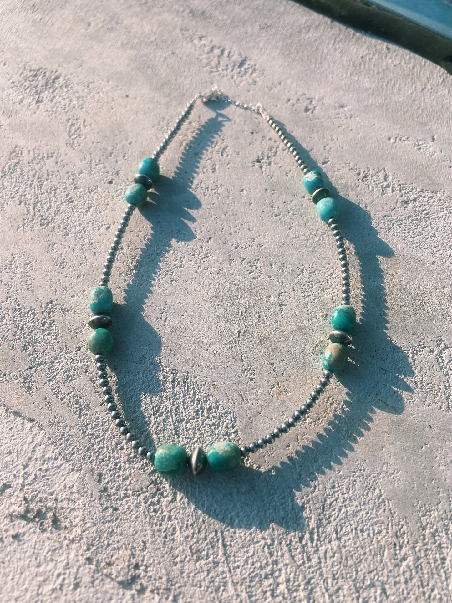 Real Navajo Pearl & Turquoise Choker