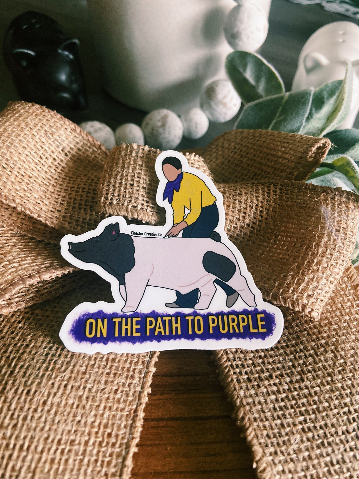 On The Path To Purple CCC Pig Sticker